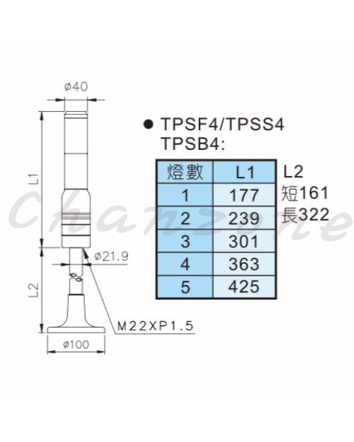 天得科技 積層式警示燈 TPSF4 TPSS4 TPSB4